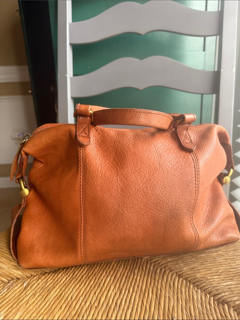 Madewell Glasgow Leather Satchel brass hardware - Picture 5 of 14